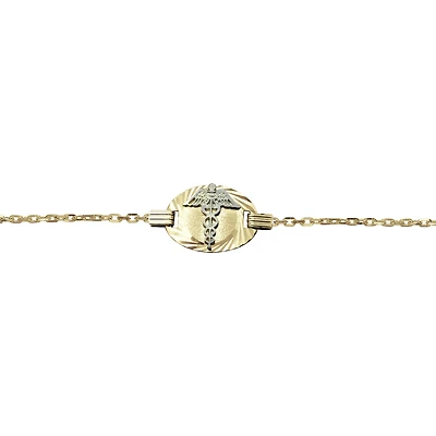 2mm links medical bracelet - 10K 2 tone Gold. Color: 2 tone | Doucet Latendresse