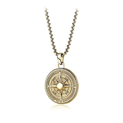 Gold Plated North Star Necklace 22''. Color: yellow | Doucet Latendresse