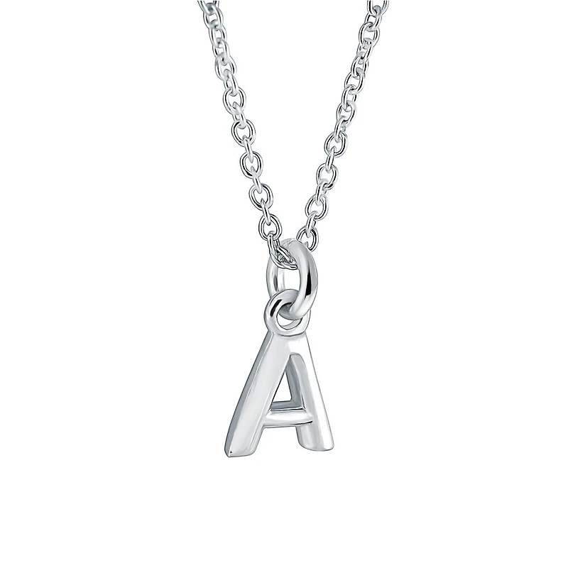 Pendentif avec chaîne pour femme lettre ''A'' - Sterling silver . Color: argent | Doucet Latendresse