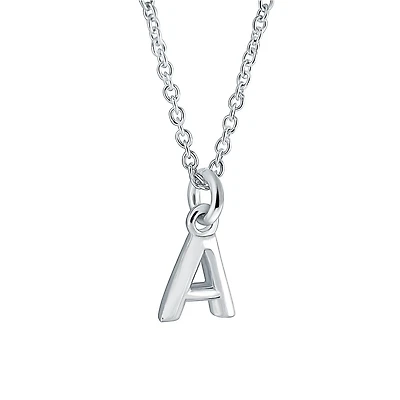 Pendentif avec chaîne pour femme lettre ''A'' - Sterling silver . Color: argent | Doucet Latendresse