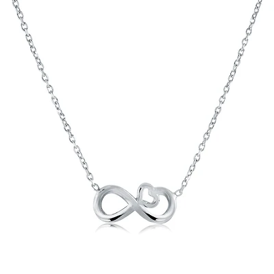 Silver necklace with infinity pendant - 1mm, 18