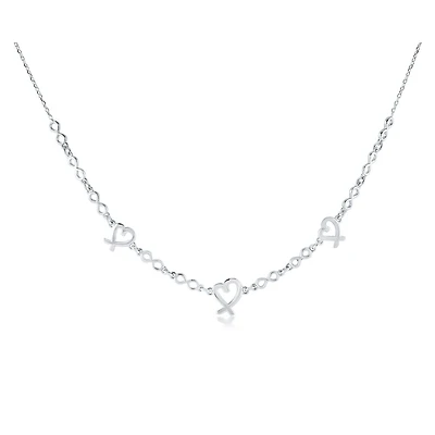 Collier 3 coeurs pour femme 16'' - Sterling silver. Color: argent | Doucet Latendresse