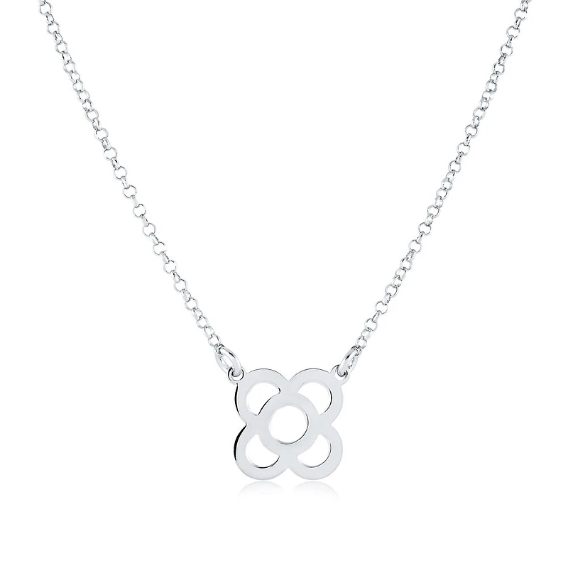 Pendentif fleur pour femme avec chaîne - Sterling silver. Color: argent | Doucet Latendresse
