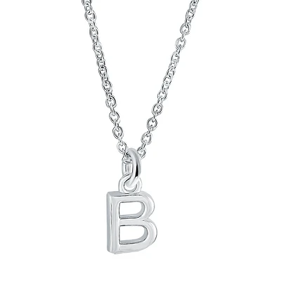 Pendentif lettre ''B'' pour femme avec chaîne - Sterling silver. Color: argent | Doucet Latendresse