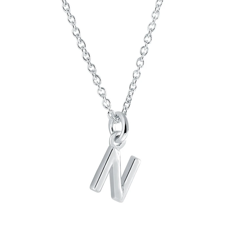 Pendentif lettre ''N'' pour femme avec chaîne - Sterling silver. Color: argent | Doucet Latendresse