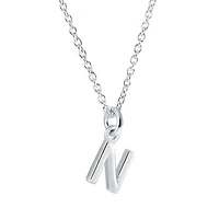 Pendentif lettre ''N'' pour femme avec chaîne - Sterling silver. Color: argent | Doucet Latendresse