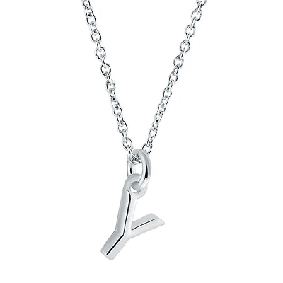 Women's ''Y'' letter pendant with chain - Sterling silver. Color: silver | Doucet Latendresse