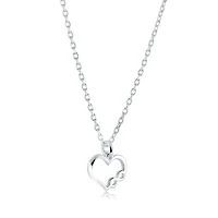 collier en argent 925 avec pendentif de cœur et d'infini 18''. Color: argent | Doucet Latendresse