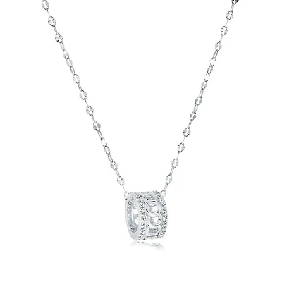 Charm necklace in sterling silver .925 - 9x5mm, 1mm. Color: silver | Doucet Latendresse