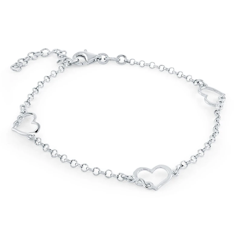 Bracelet cœur en argent 925. Color: blanc | Doucet Latendresse