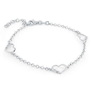 Bracelet cœur en argent 925. Color: blanc | Doucet Latendresse