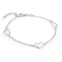 Bracelet cœur en argent 925. Color: blanc | Doucet Latendresse