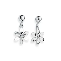 925 silver flower-shaped earring - 17mm. Color: argent | Doucet Latendresse