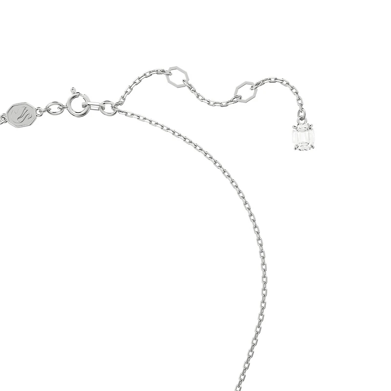 Collier Matrix en Métal Rhodié avec Cristaux Swarovski - 38 - 42.5 cm. Color: blanc | Doucet Latendresse