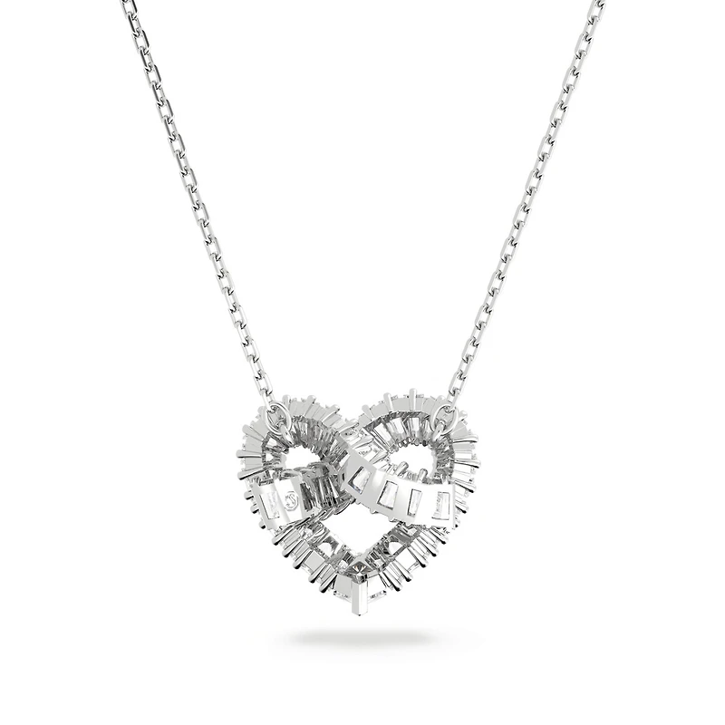 Collier Matrix en Métal Rhodié avec Cristaux Swarovski - 38 - 42.5 cm. Color: blanc | Doucet Latendresse