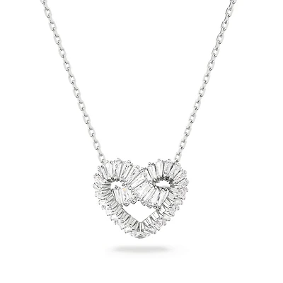 Collier Matrix en Métal Rhodié avec Cristaux Swarovski - 38 - 42.5 cm. Color: blanc | Doucet Latendresse