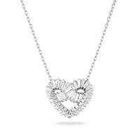 Collier Matrix en Métal Rhodié avec Cristaux Swarovski - 38 - 42.5 cm. Color: blanc | Doucet Latendresse