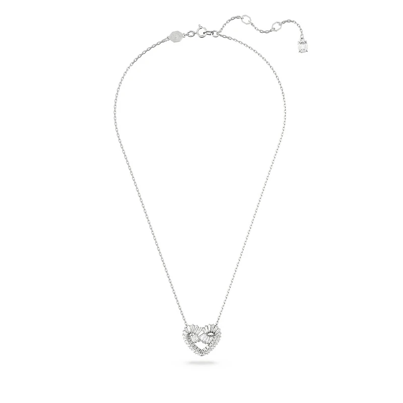 Collier Matrix en Métal Rhodié avec Cristaux Swarovski - 38 - 42.5 cm. Color: blanc | Doucet Latendresse