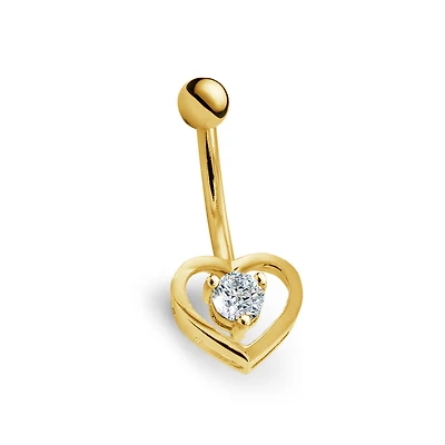 belly button in 10K yellow gold heart shape . Color: yellow | Doucet Latendresse