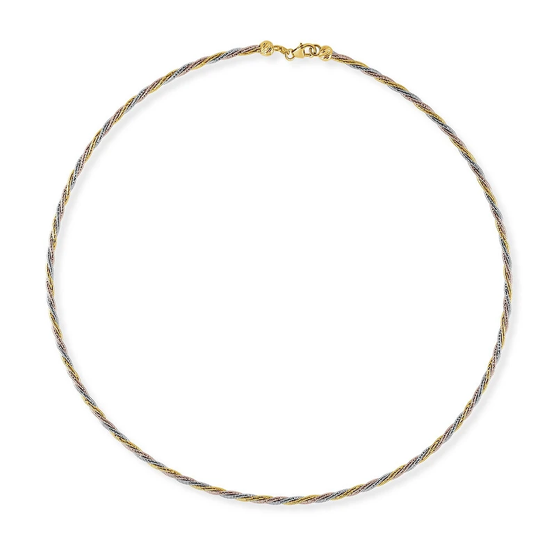 necklace, 3-tone, 10k 18