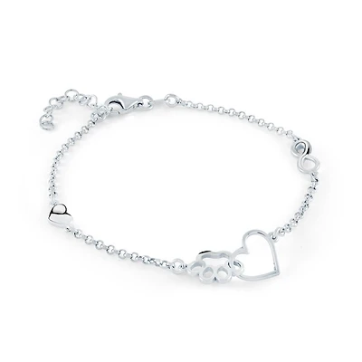 Women's charm bracelets - 7.5 inch sterling silver. Color: white | Doucet Latendresse