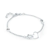 Sterling Silver Heart Charm Bracelets - 7.5