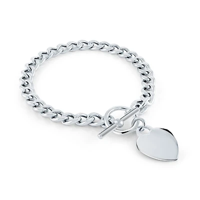 Braclet en argent 925 coeur 7 
