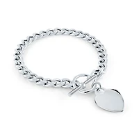 Braclet en argent 925 coeur 7 