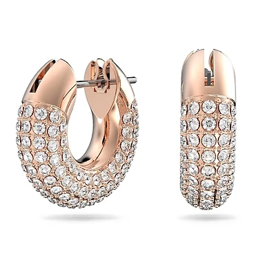 Boucle d'Oreilles Dextera en Métal Plaqué Or Rose avec Cristaux Swarovski - 1.5 x 1.5 cm. Color: rose | Doucet Latendresse