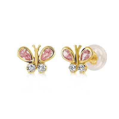 Butterfly earrings in 10K yellow gold