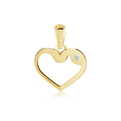Pendentif en forme de cœur en or jaune 10K.. Color: jaune | Doucet Latendresse