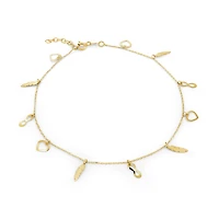 CHAÎNE DE CHEVILLE 10 POUCES AVEC PENDENTIFS 10K | Doucet Latendresse