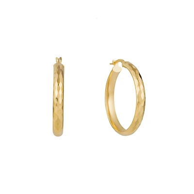 10K gold hoop earrings. Color: yellow | Doucet Latendresse