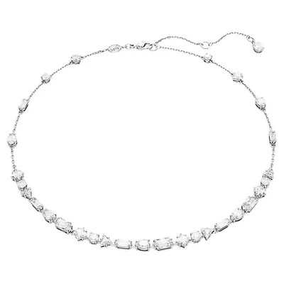 Mesmera necklaceVarious sizes, Scattered motif, White, Rhodium-plated metal. Color: white | Doucet Latendresse