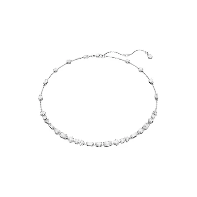 Collier Mesmera en Métal Rhodié avec Cristaux Swarovski - 38 - 45 cm. Color: blanc | Doucet Latendresse