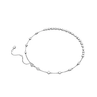 Collier Mesmera en Métal Rhodié avec Cristaux Swarovski - 38 - 45 cm. Color: blanc | Doucet Latendresse