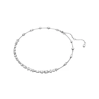 Collier Mesmera en Métal Rhodié avec Cristaux Swarovski - 38 - 45 cm. Color: blanc | Doucet Latendresse