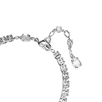 Bracelet Tennis Matrix en Métal Rhodié avec Cristaux Swarovski - 19.5cm. Color: blanc | Doucet Latendresse