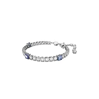 Bracelet Tennis Matrix en Métal Rhodié avec Cristaux Swarovski - 19.5cm. Color: blanc | Doucet Latendresse