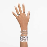 Bracelet Mesmera en Métal Rhodié avec Cristaux Swarovski - 19.5cm. Color: blanc | Doucet Latendresse