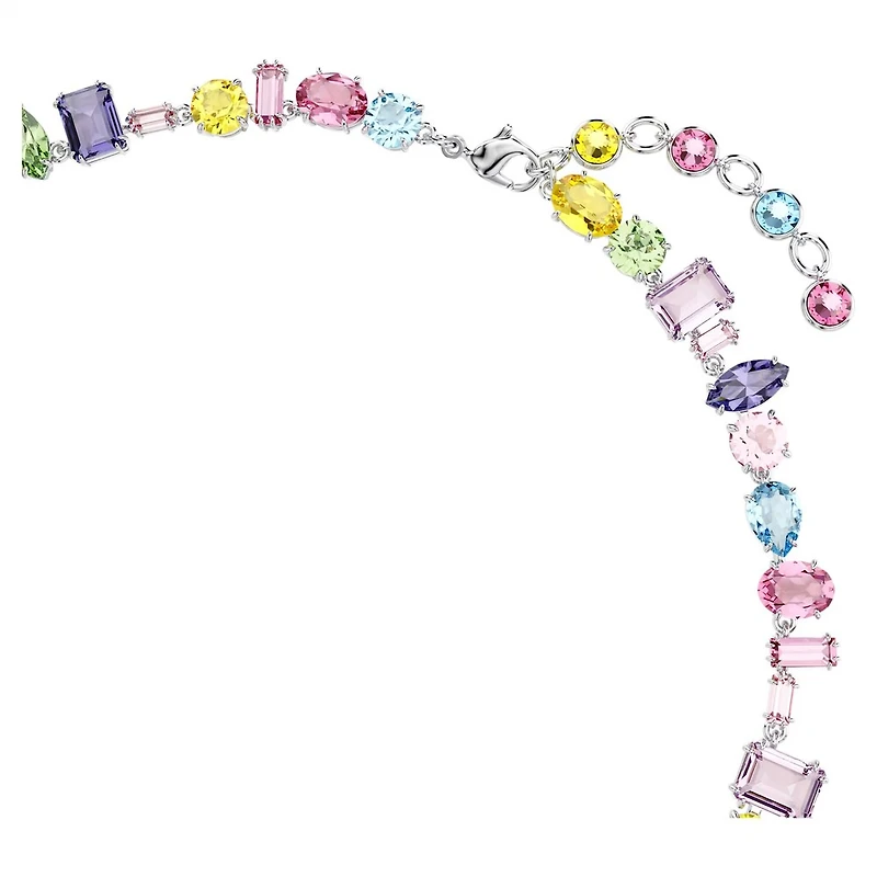 Collier Gema en Métal Rhodié avec Cristaux Swarovski - 36 - 40 cm. Color: blanc | Doucet Latendresse