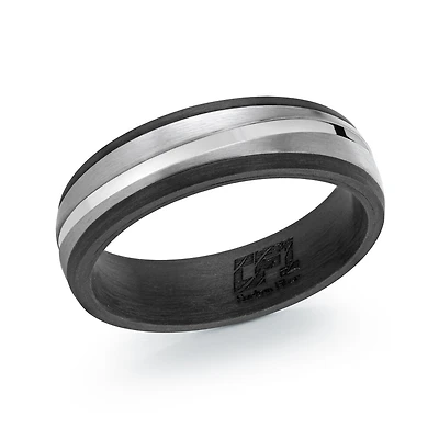 Band for man - 2-tone Carbon fiber. Color: gray | Doucet Latendresse