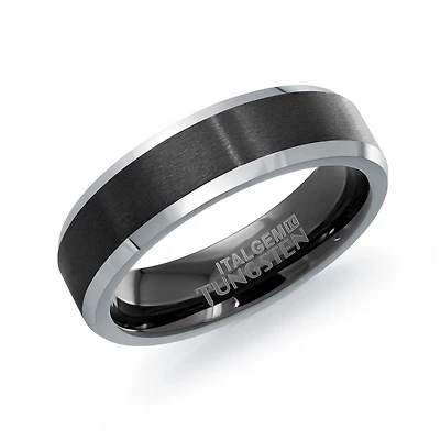 Tungsten Brushed Polished 6mm. Color: black | Doucet Latendresse
