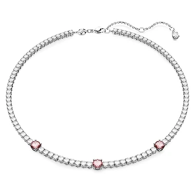 Collier Matrix TennisTailles variées, Rose, Métal rhodié. Color: blanc | Doucet Latendresse