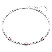 Collier Matrix Tennis en Métal Rhodié avec Cristaux Swarovski - 45cm. Color: blanc | Doucet Latendresse