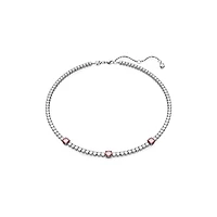 Collier Matrix Tennis en Métal Rhodié avec Cristaux Swarovski - 45cm. Color: blanc | Doucet Latendresse