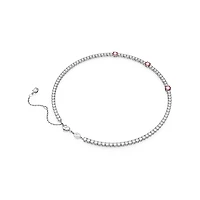 Collier Matrix Tennis en Métal Rhodié avec Cristaux Swarovski - 45cm. Color: blanc | Doucet Latendresse