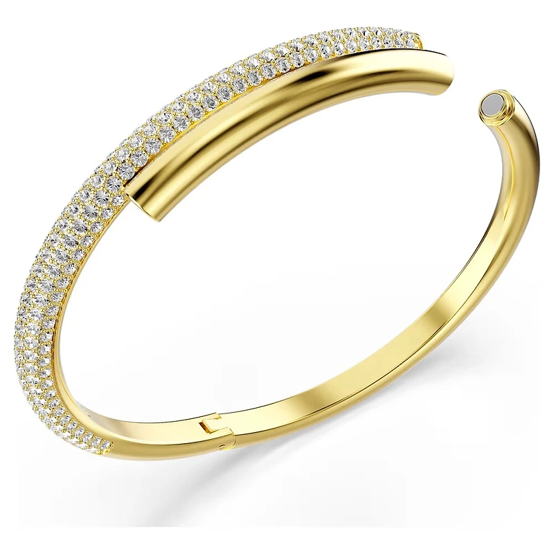 Dextera Bangle in Gold Plated Metal with Swarovski Crystals - 7