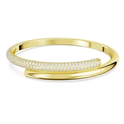 Dextera Bangle in Gold Plated Metal with Swarovski Crystals - 17.3cm. Color: yellow | Doucet Latendresse