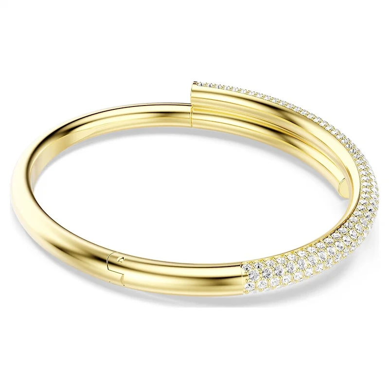 Dextera Bangle in Gold Plated Metal with Swarovski Crystals - 7